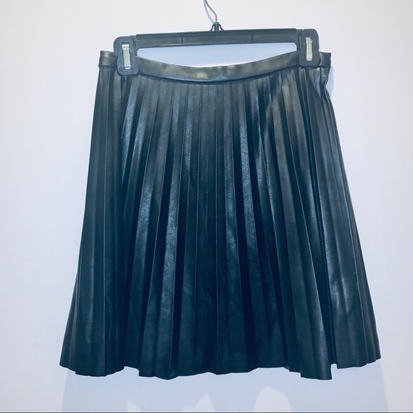 J. Crew Dresses & Skirts - Pleated Faux Leather J Crew Skirt 0